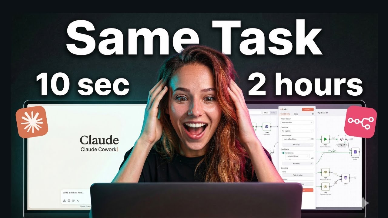 Claude Cowork против агентов ИИ (n8n) — Прекратите использовать неправильный ИИ