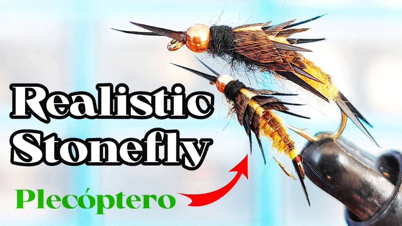 Atado de moscas: Ninfa de Plecóptero (Stonefly Nymph), una imitación de efecto realista.