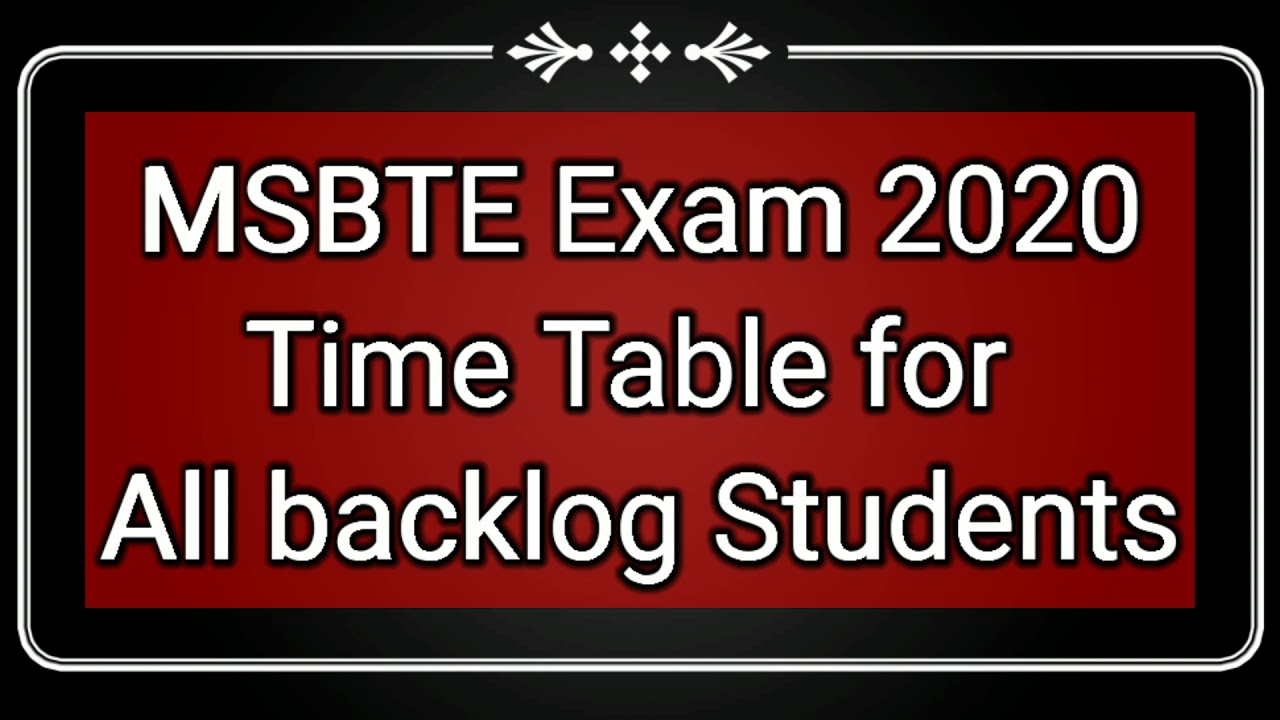 Msbte exam time table/ first year backlog students/ D.pharmacy