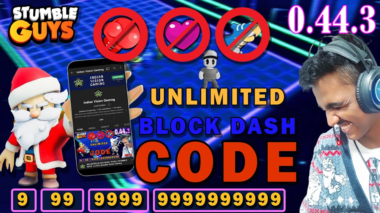{ Server:- Eu} UNLIMITEDBLOCK DASHGIVEAWAY STUMBLE GUYS || @Indian Vision Gaming #live #stumbleguys