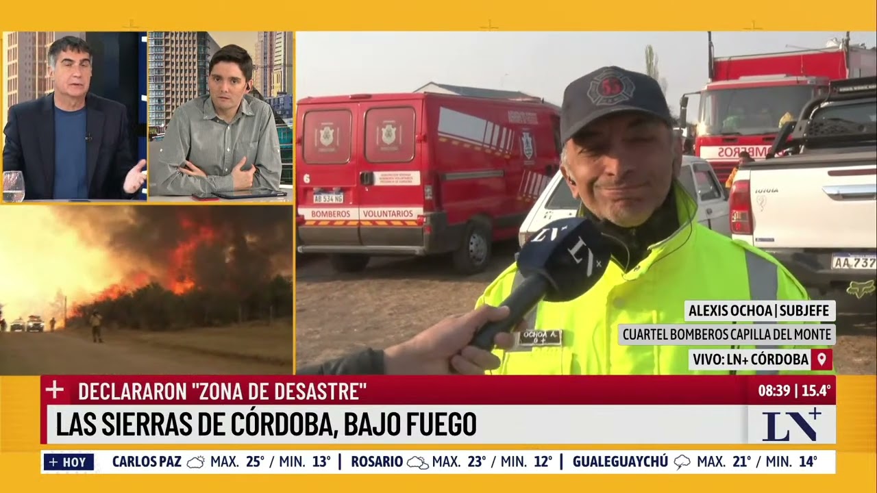 Fuego sin control en Córdoba: casas quemadas, vecinos evacuados y rutas cortadas