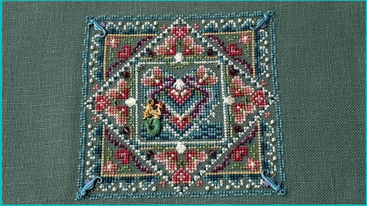 Just Nan “Mermaid Heart”. How I stitch OOP Just Nan designs “from scratches