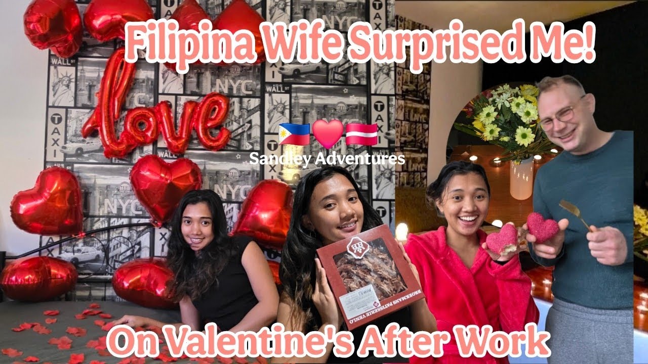 Filipina Wife Surprised Me on Valentines after Work|Pinaylatviancouple 
