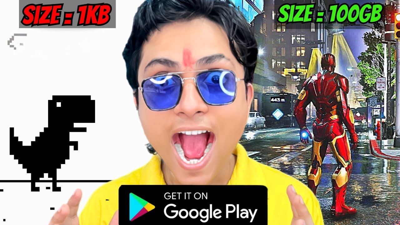 Playing 1KB To 100GB Playstore Games!