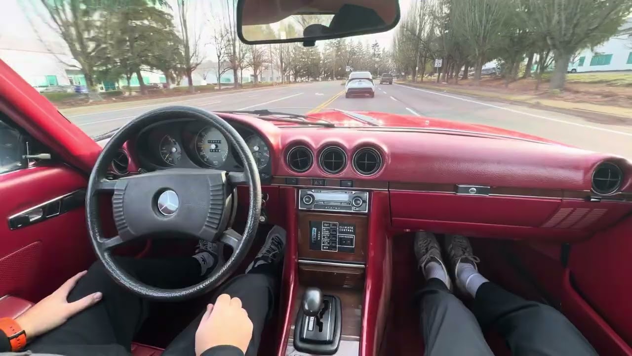 1978 Mercedes 450SL driving 