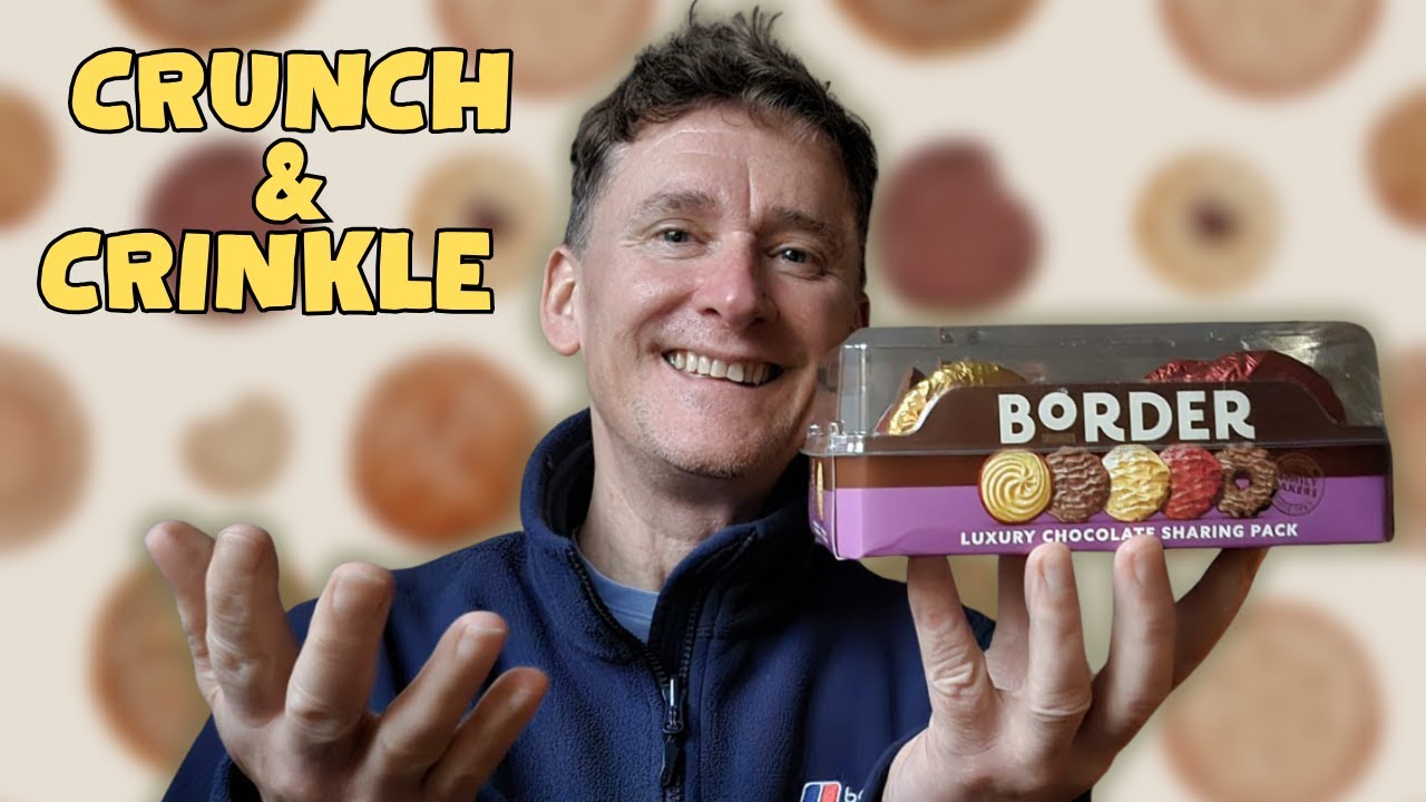 ASMR CRUNCHY biscuit taste test! 'Borders' Luxury Crinkles and Snaps