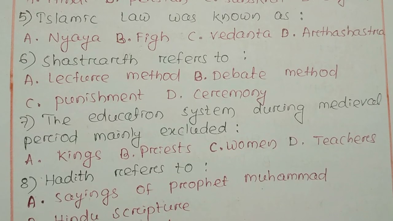 SSB PGT Education (class -56) MCQ related to Education in medieval india/B.ed,M.ed notes