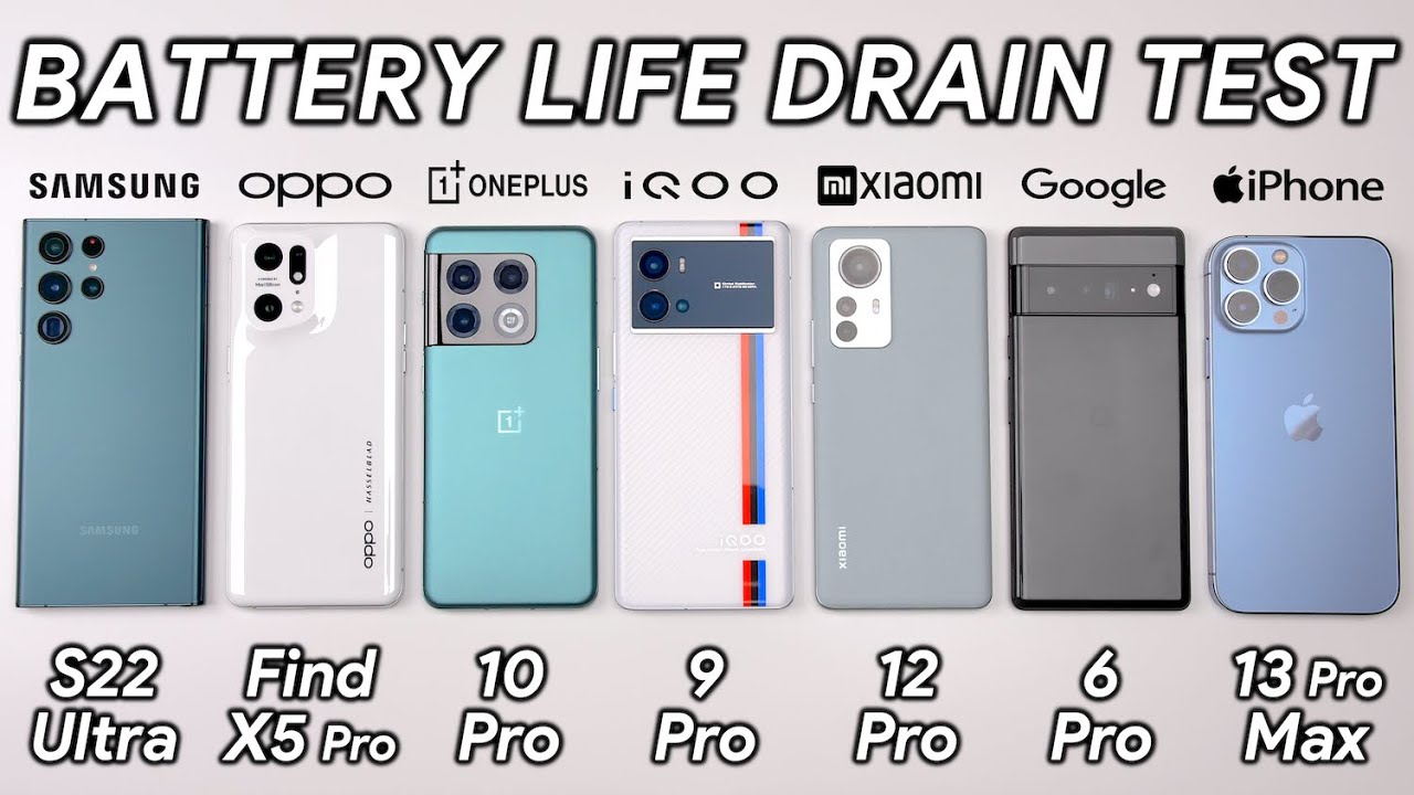Тест на разрядку аккумулятора Samsung S22 Ultra против OPPO / OnePlus / iQOO / Xiaomi / Pixel / i...