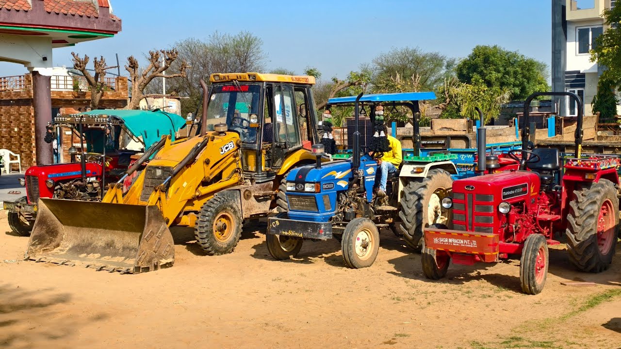 JCB 3DX Excellence Loading Tractor Stuck Mud in Eicher 485 | Mahindra 475 | Kubota Models | #tractor