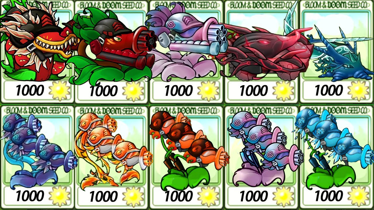 PvZ Fusion 3.3 – Obsidian Threeline Head & Machine Turrets vs 999 Obsidian Gargantuars!