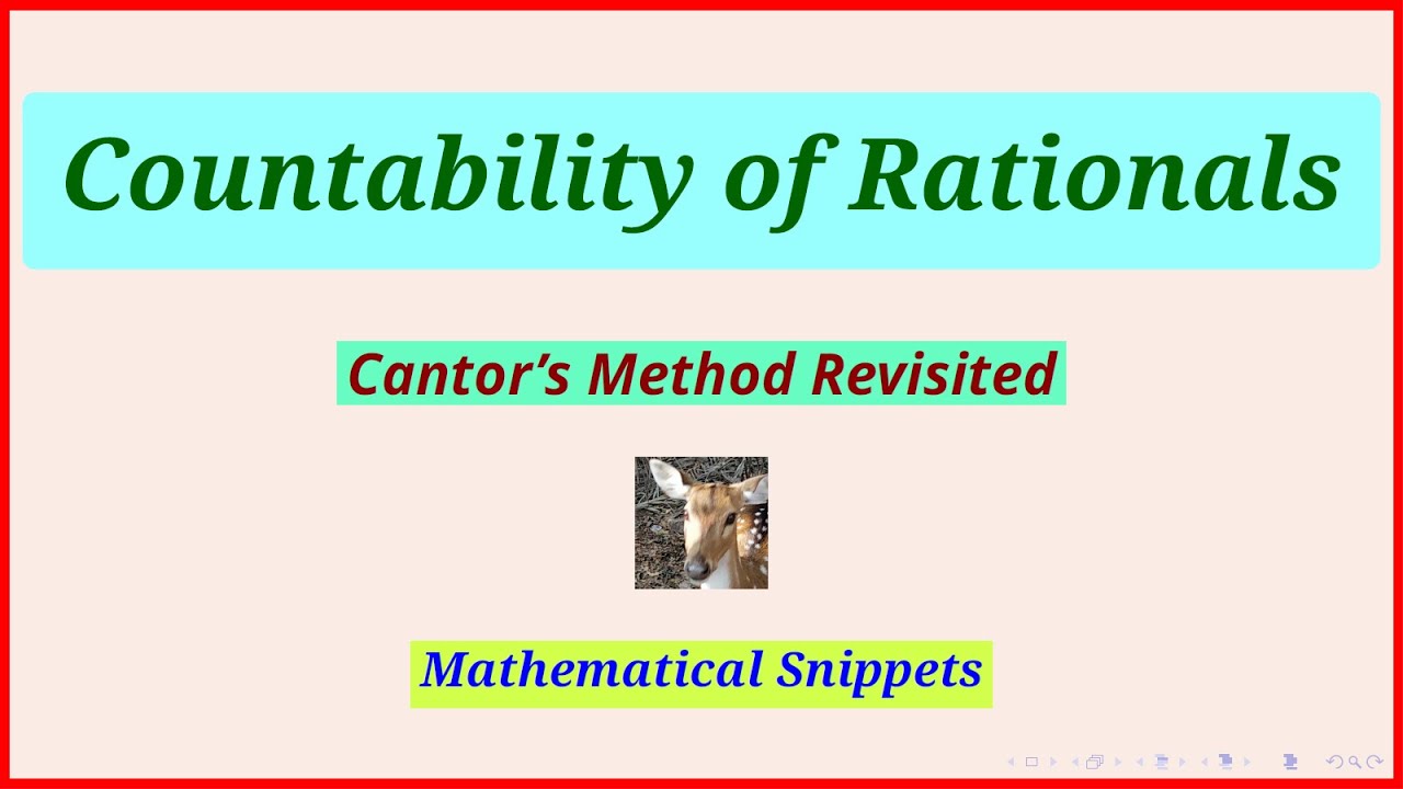 Countability of rational numbers using Cantor's method