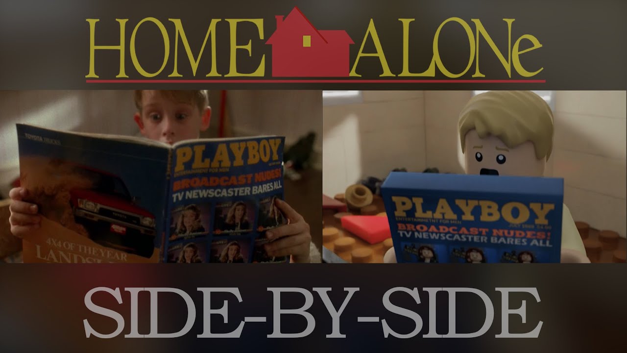 Один дома в лего. Home alone. Лего анимация. / Blender lego animation Side by side version