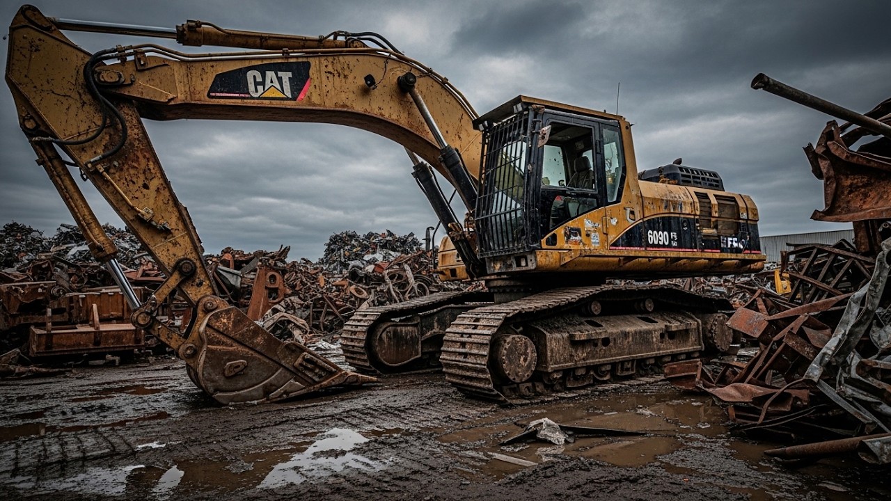 Abandoned Rusty Caterpillar 6090 FS Excavator Found in Scrap Yard &ndash;  Revival Process