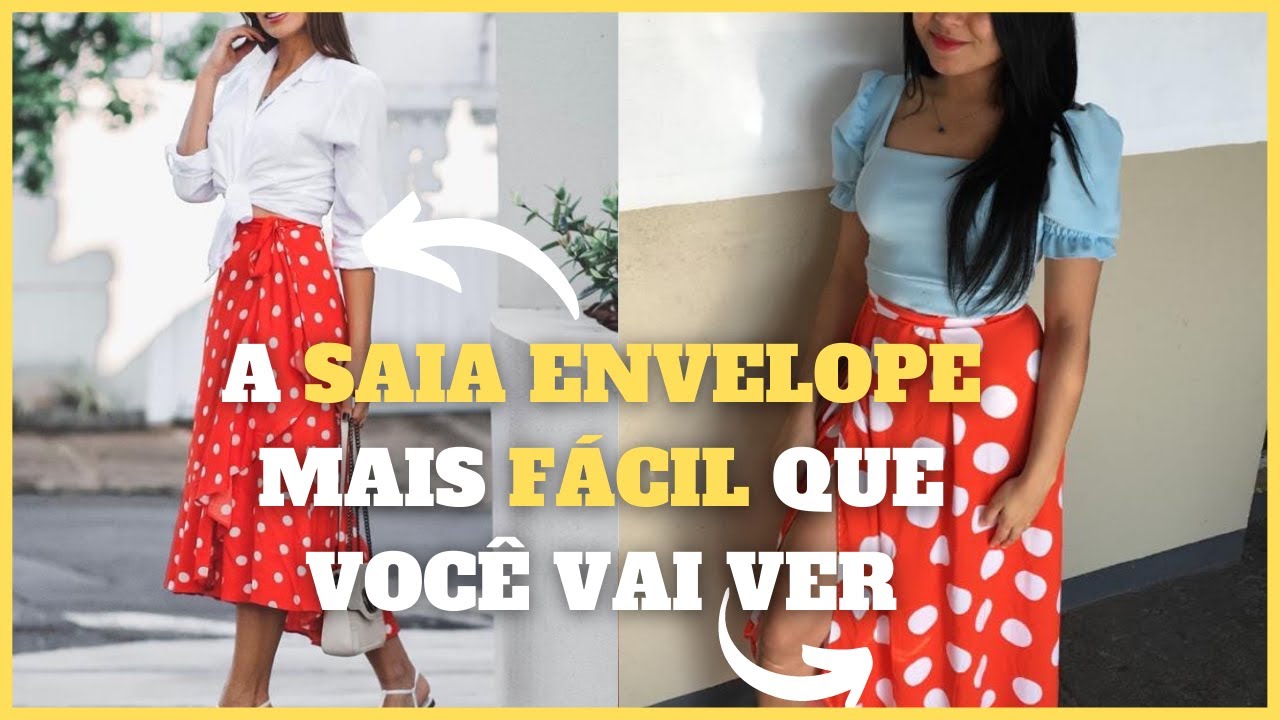 COMO FAZER UMA SAIA ENVELOPE | PASSO A PASSO MAIS FÁCIL QUE VOCÊ VAI VER | CUSTOMIZAÇÃO DE ROUPAS