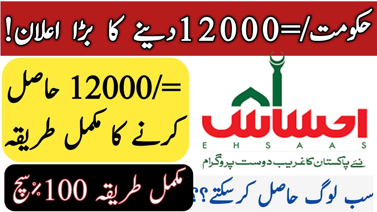How to Get/Apply EHSAS EMERGENCY CASH Full process|12000??Ehsas Emergency Cash for poor people