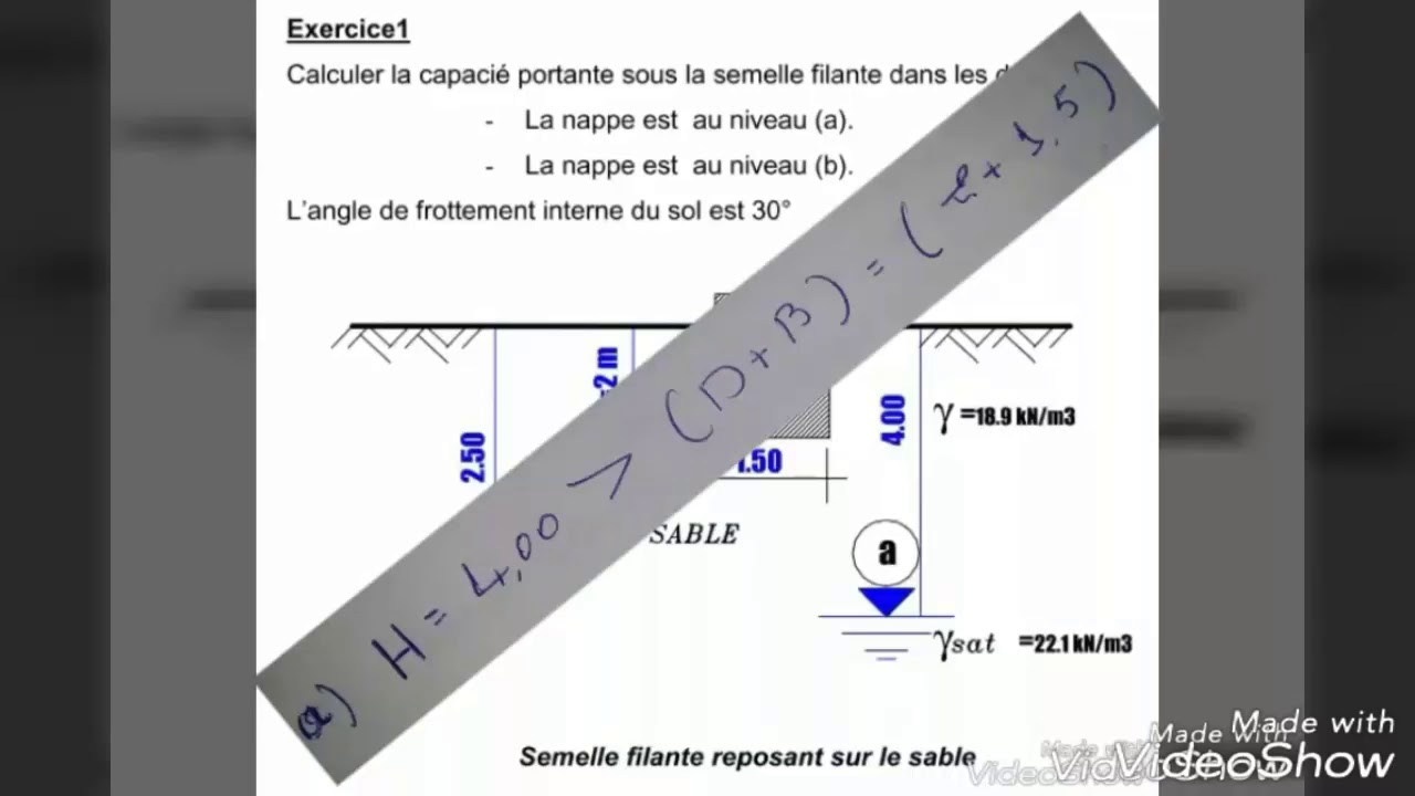 Exemple de calcul de la portance du sol