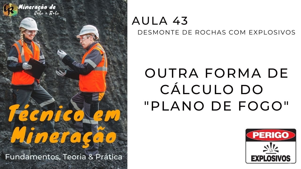 AULA 43 - TM - PLANO DE FOGO UTILIZANDO A DENSIDADE DO EXPLOSIVO E DA ROCHA