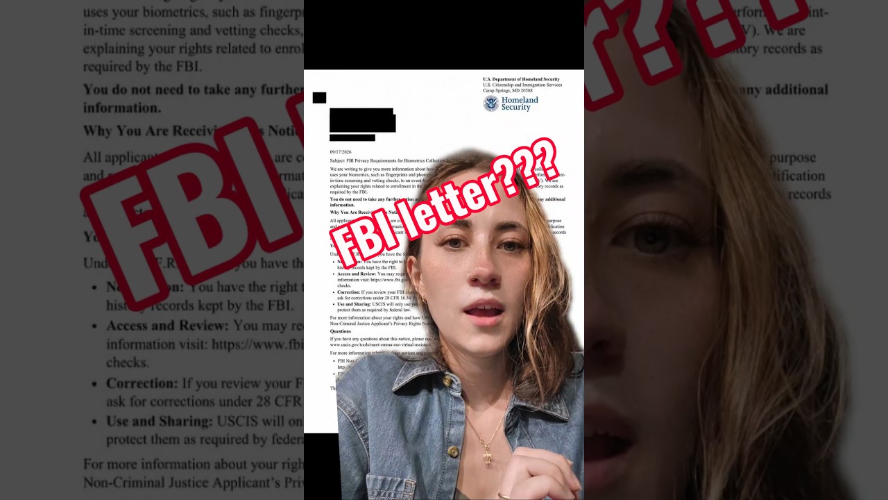 Письмо от USCIS о проверке данных ФБР