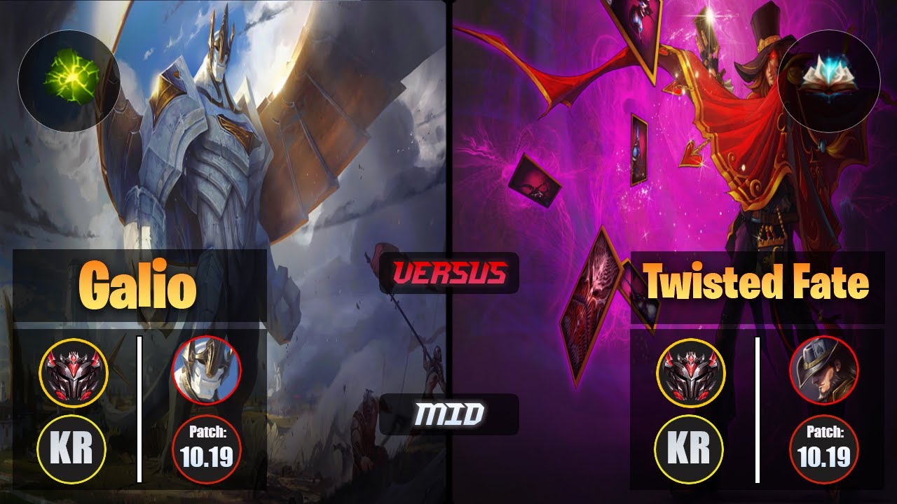 GrandMaster GALIO [Aftershock] (Mid) VS  TWISTED FATE - Grandmaster KR Patch 10.19