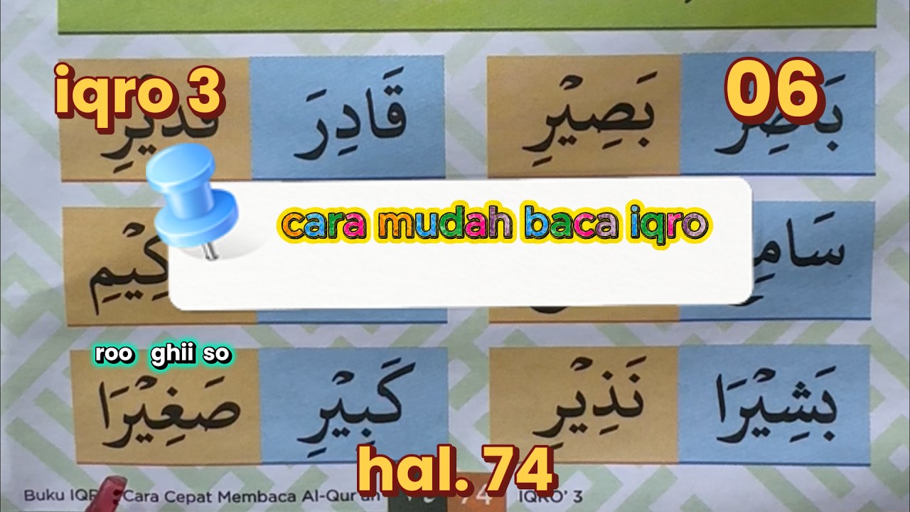 BELAJAR IQRO 3 BAGIAN 06 HALAMAN 74 IQRO WARNA
