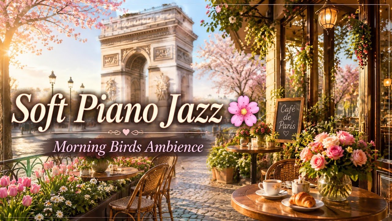 Early Spring in Paris 🌸 Soft Piano Jazz & Morning Birds Ambience