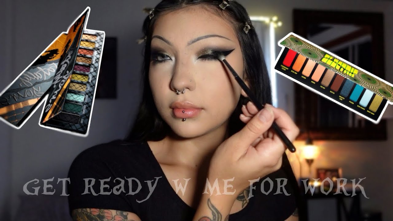 get ready with me for work (trying melt cosmetics palettes)
