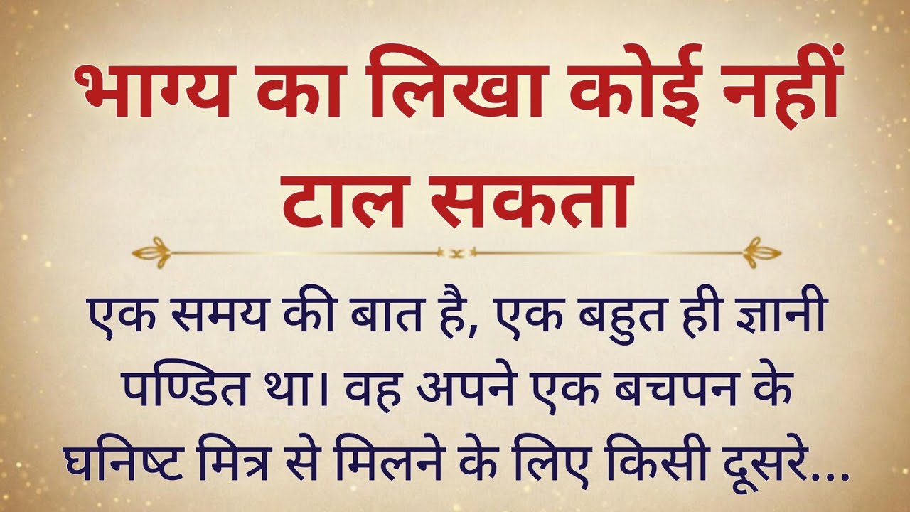 भाग्य का लिखा कोई नहीं टाल सकता ||  भाग्य का लिखा || Heart Touching Moral Story in Hindi