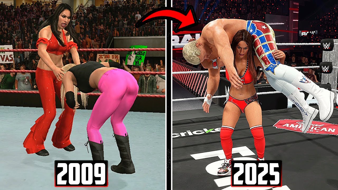Эволюция Никки Беллы в играх WWE! (WWE Smackdown vs Raw 2009 — WWE 2K25)