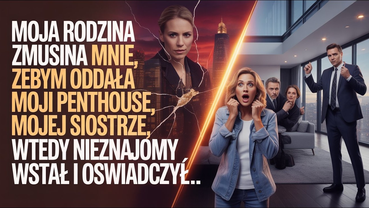 Moja rodzina zmusiła mnie, żebym oddała mój penthouse mojej siostrze  Wtedy nieznajomy wstał i oświa