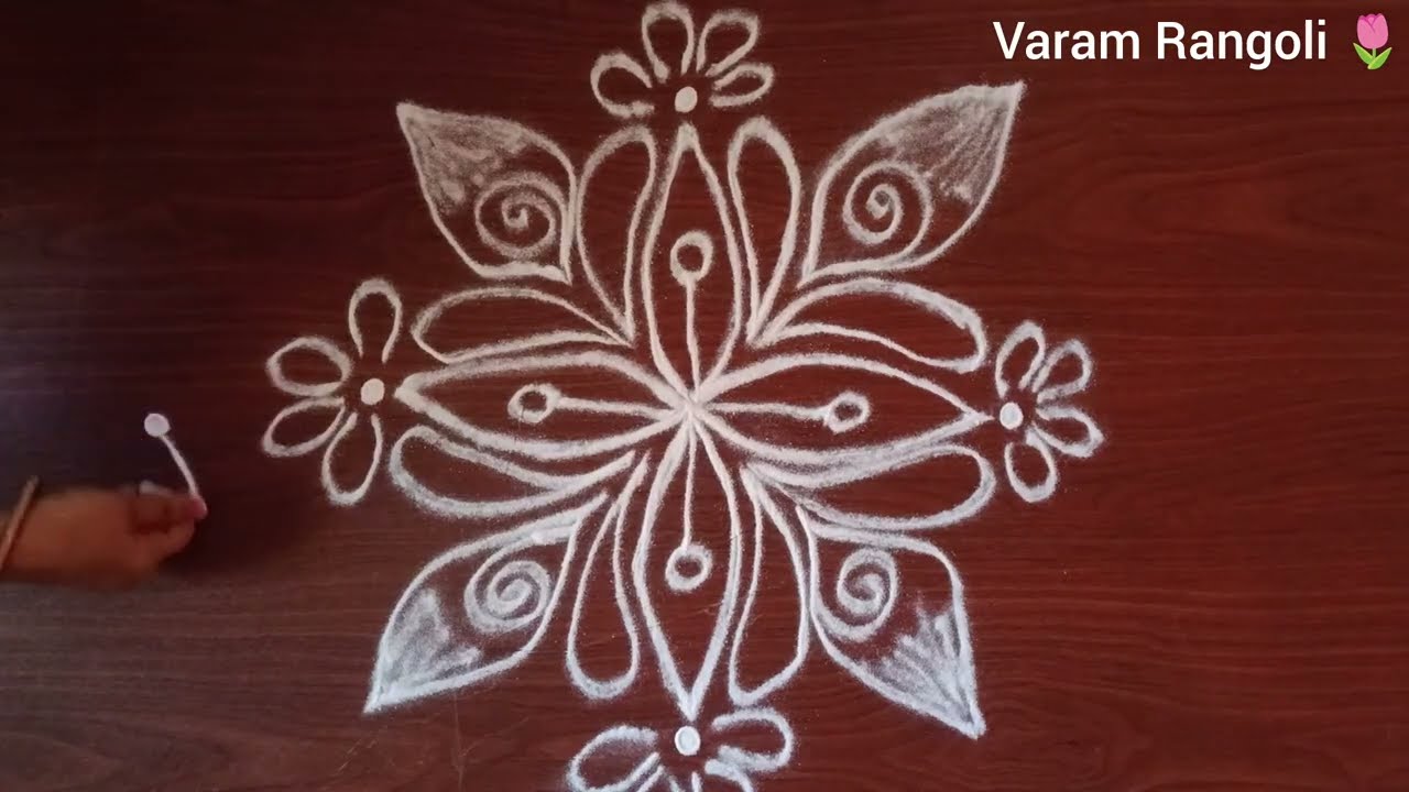 Easy kolam design step by step|Simple Rangoli For Bigginners#rangoli#kolam#easy kolam#muggu #daily 