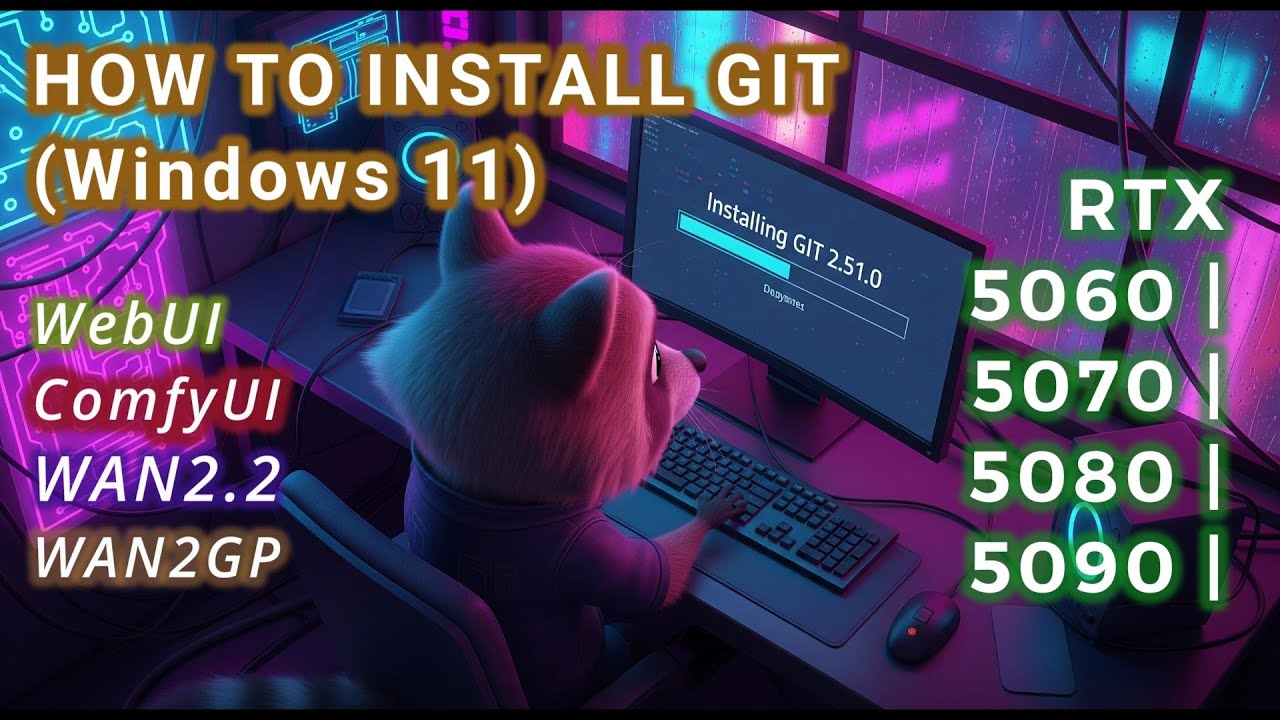 How To Install GIT on Windows 11 Tutorial For Beginners To Setup RTX 50 Series AI Tools Comfyui