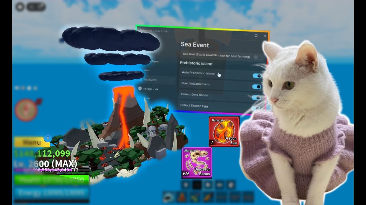 [FREE] Blox Fruits Script | Auto Prehistoric Island (Xero Hub) - Showcase