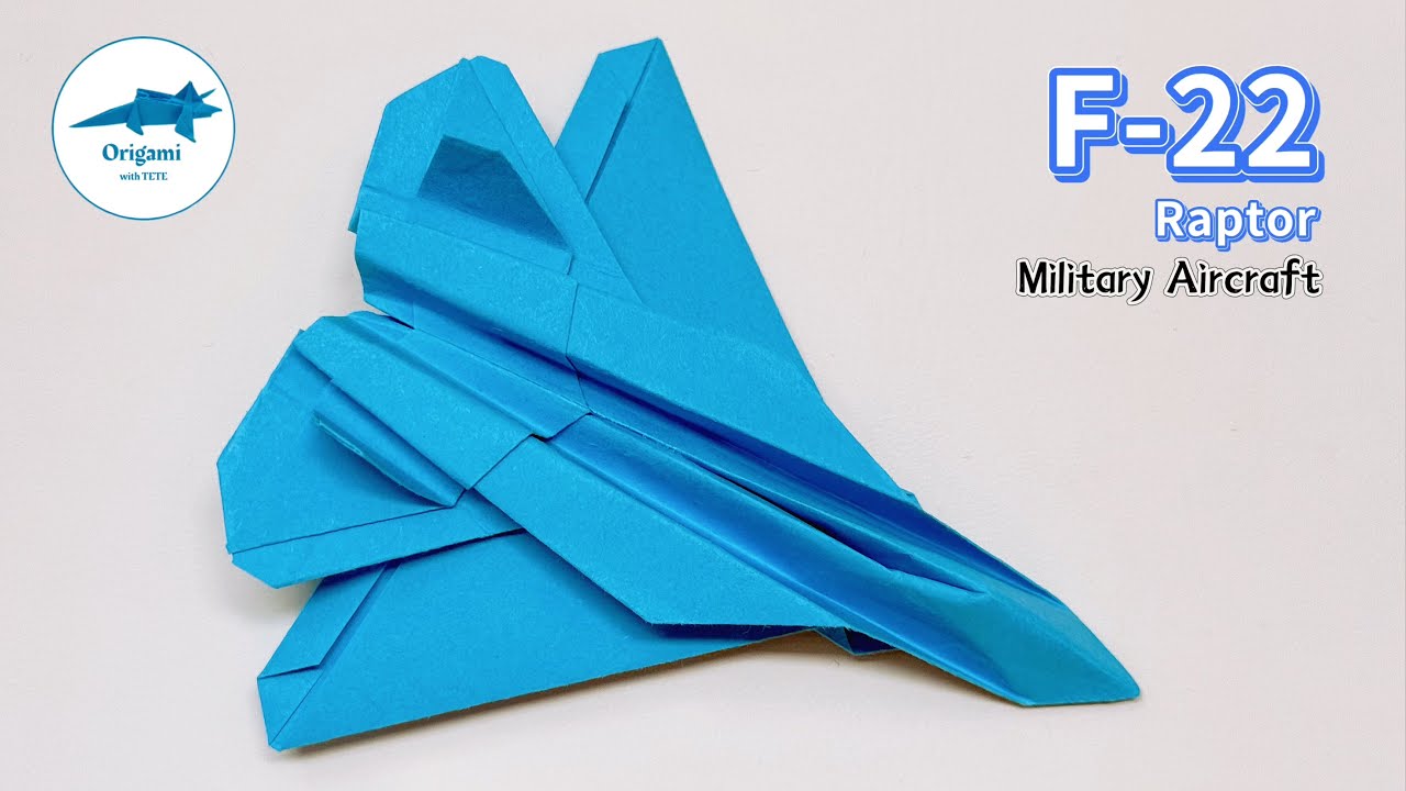 🔥F-22 Raptor Paper Plane – Amazing Origami Aircraft！