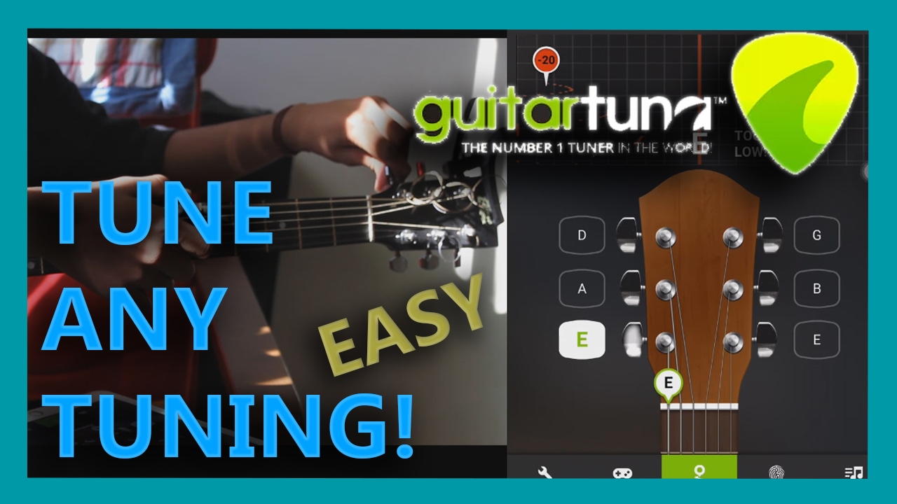 TUNE ANY TUNING GUITAR | GUITAR TUNA | EASY