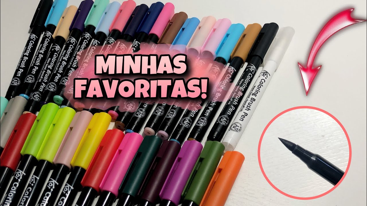 Testei a CANETA PINCEL do Japão l Vale a pena comprar Koi? l Resenha Brush Pen Koi