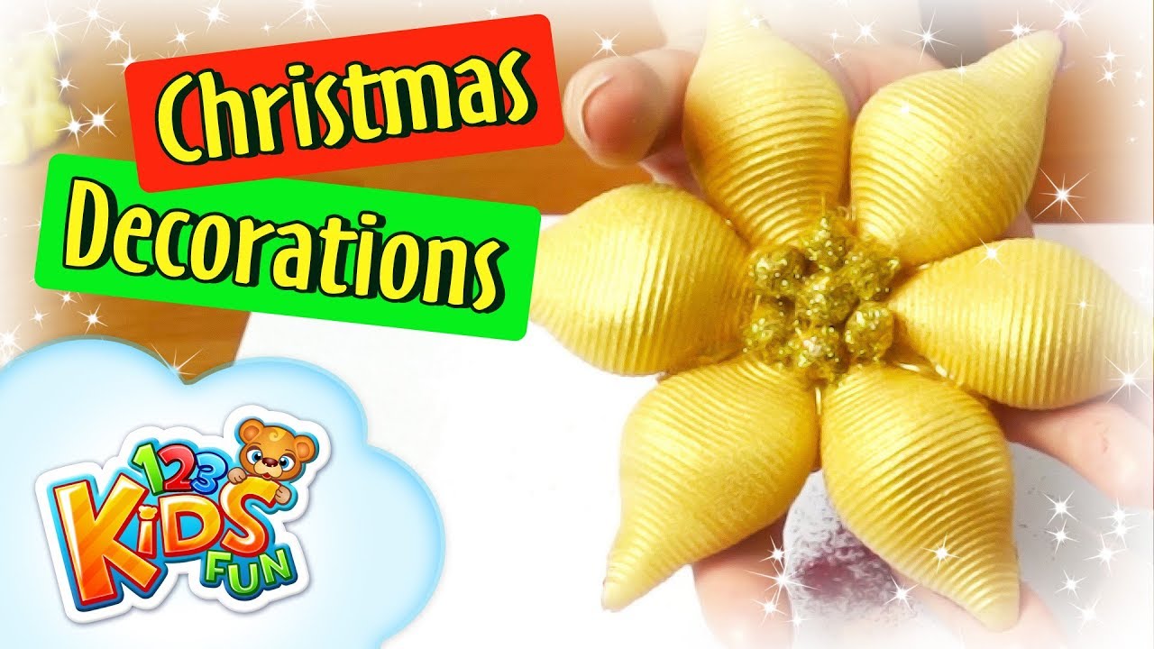 🎄🎄🎄 DIY by Creative Mom #17 - how to make Big Pasta Star Ornament for Christmas Tree 123 Kids Fun