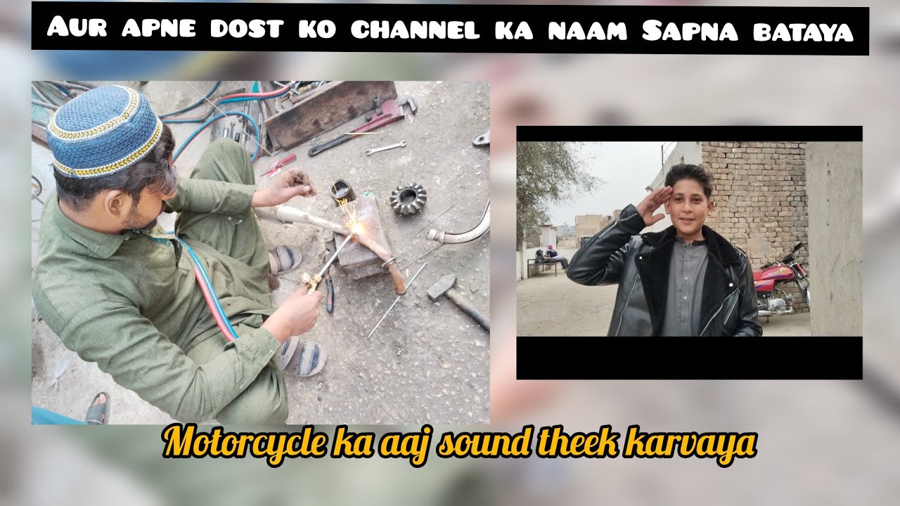 Motorcycle ka aaj sound theek karvaya 😀 Aur apne dost ko channel ka naam Sapna bataya 🤣