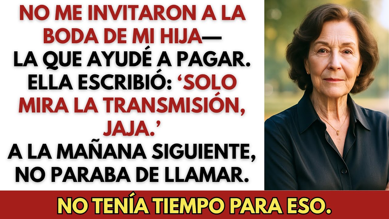 Mi hija escribió ‘No vengas a mi boda—Mira la transmisión’, así que la hice arrepentirse en vivo.