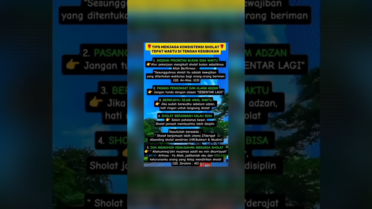 tips menjaga sholat di saat sibuk #amalan #sholat #motivasidiri
