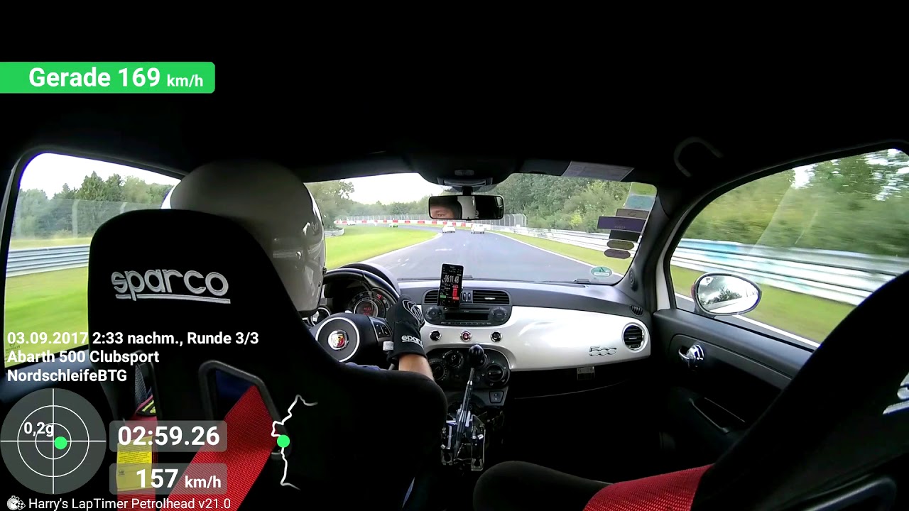 Fiat Abarth 500 Nordschleife Touristenfahrten BTG 8:31 03.09.2017