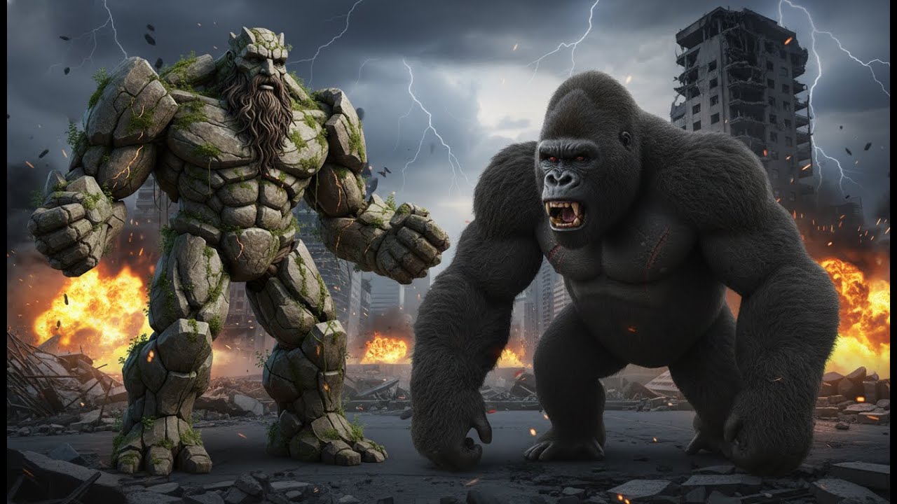 King Kong vs Mega Troll - Epic Monster Battle 4K