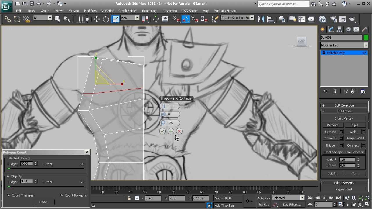 3ds Max Tutorial: Blocking the torso of a low polygon game character