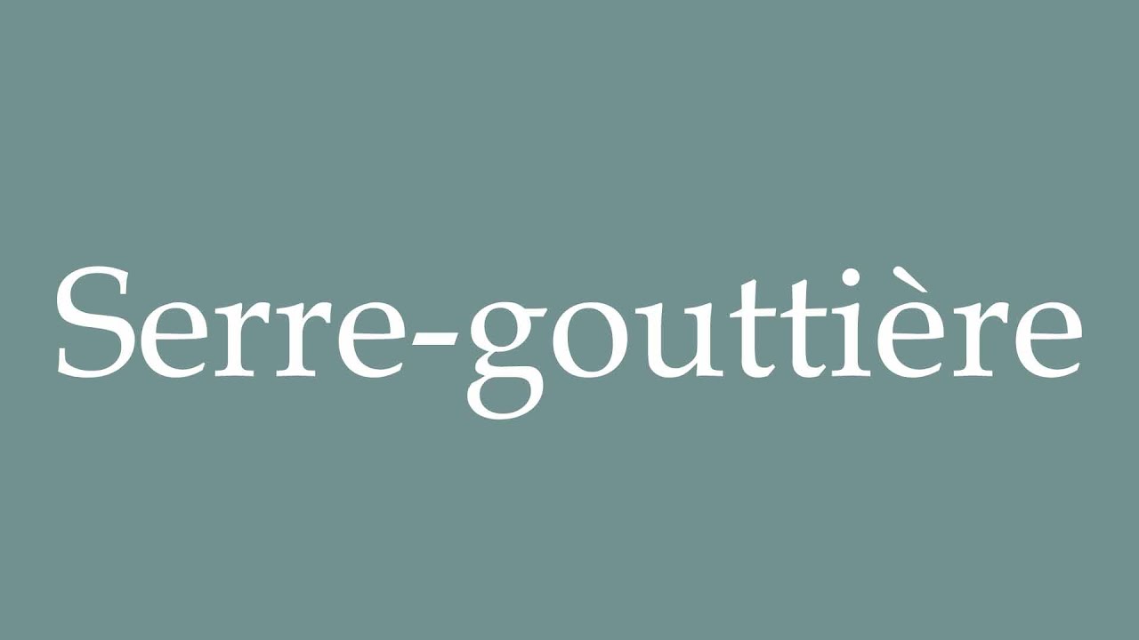 How to Pronounce ''Serre-goutti&egrave;re'' (Gutter clamp) Correctly in French