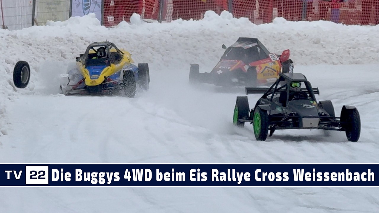 MOTOR TV22: Alle Läufe der Buggys mit Interviews beim Eis Rallye Cross Weissenbach 16.02.2025