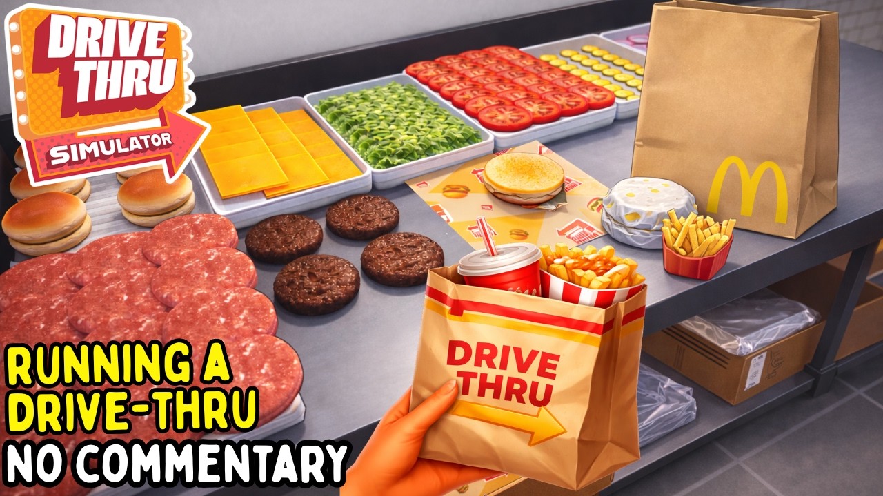 Drive Thru Simulator 🍕🍟🌯 Cozy Fast Food Longplay (No Commentary)