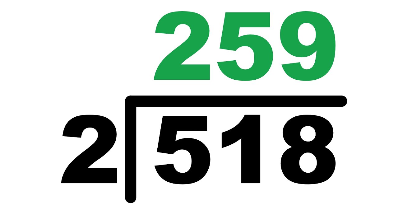 Long Division: 518 divided by 2 | Step-by-Step Math Lesson for Kids & Beginners