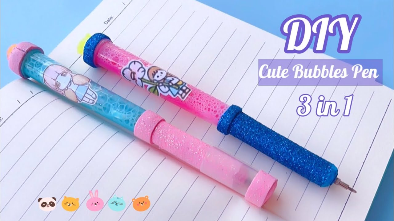 DIY Homemade 3 in 1 Cute Pen Craft idea / how to make pen / School Supplies craft / Diy pen