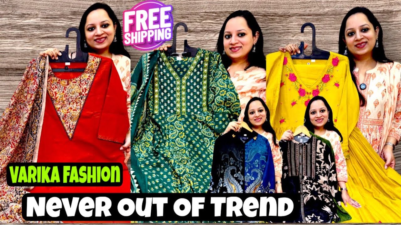 Smart Shirts in Crepe & Muslin, Cotton Straight & Anarkali Suits, PartyWear at Varika Fashion