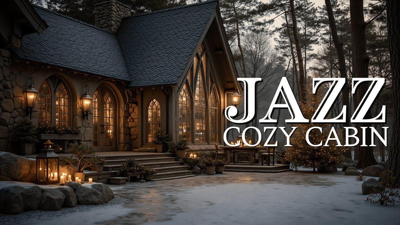 Cozy Jazz Cabin | Атмосфера зимнего снегопада | Расслабляющий Smooth Jazz для учебы и сна