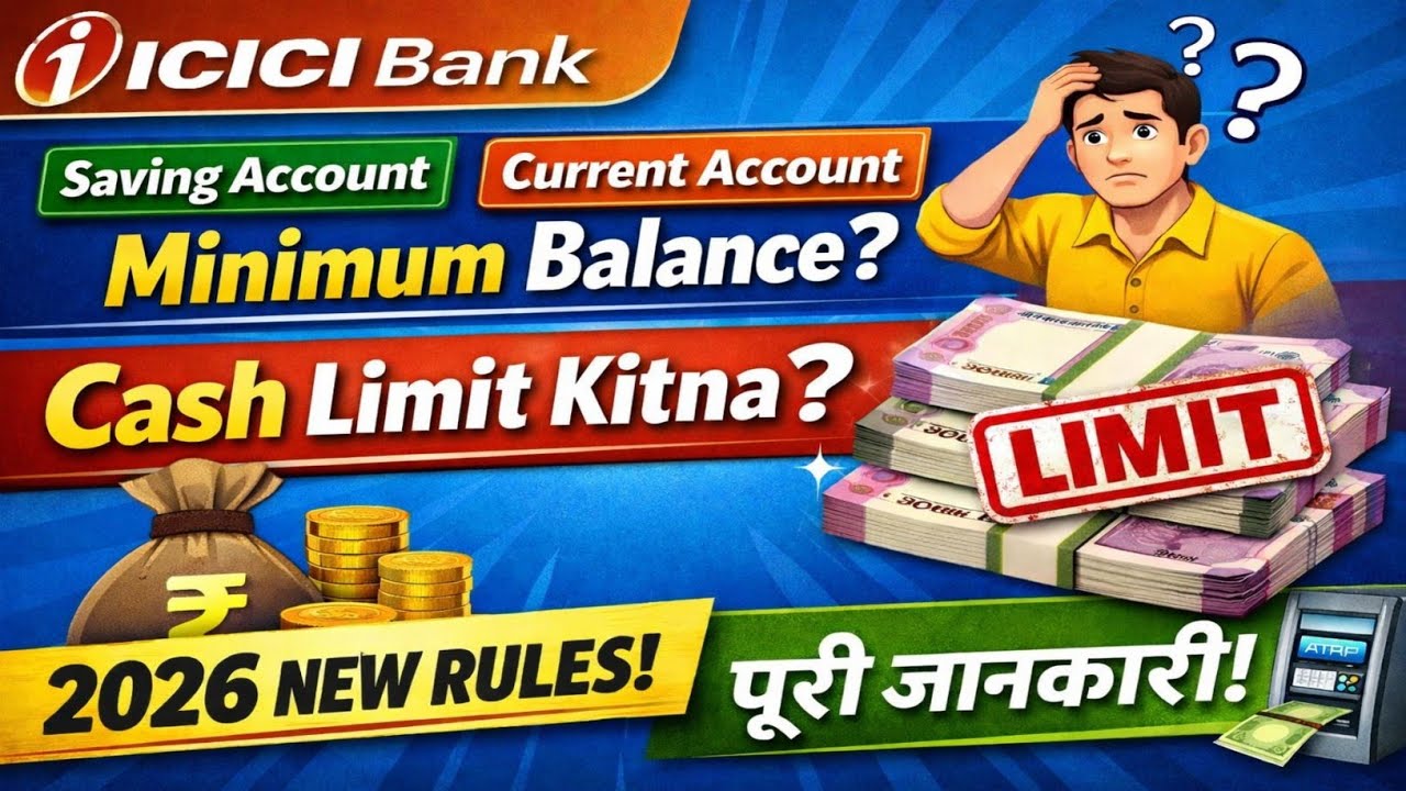 ICICI Bank Saving & Current Account Minimum Balance + Cash Transaction Limit 2026 